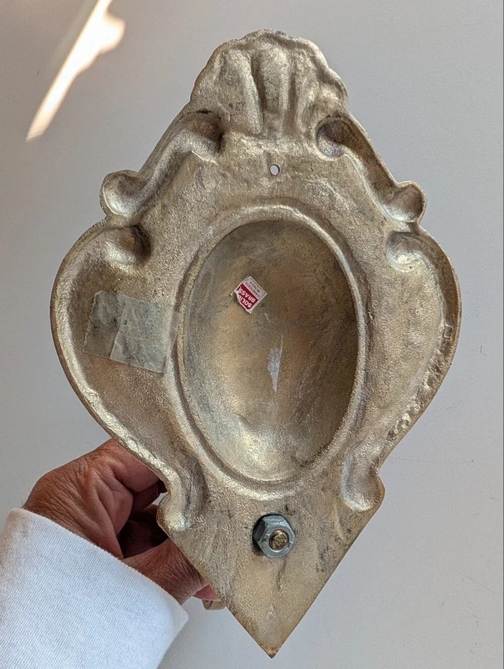 Solid Brass Vintage Candle Wall Sconce Ornate